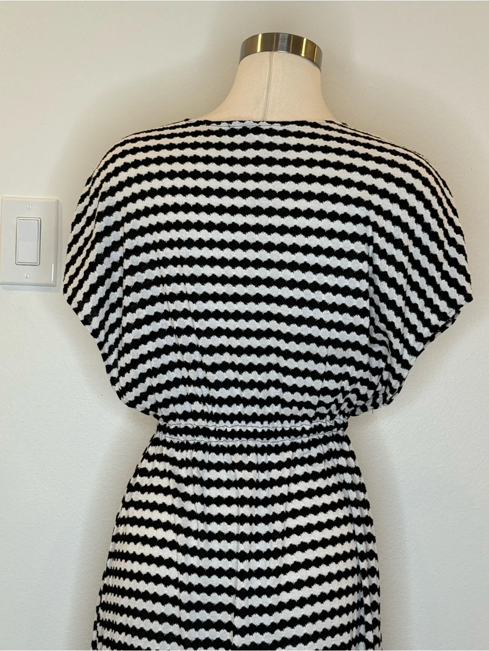 Victoria's Secret Black and White Striped Swim Coverup
